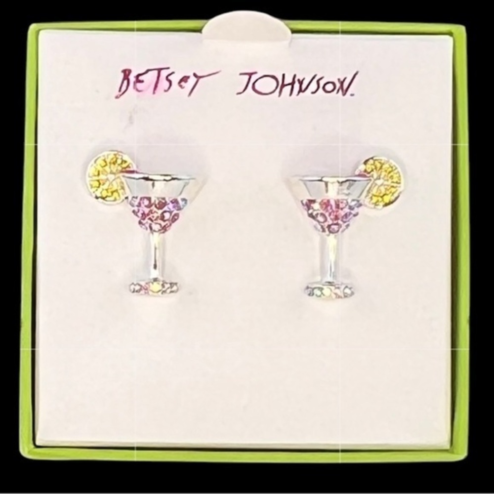 Betsey Johnson - ‘Cosmopolitan Cocktail’ earrings. NWT